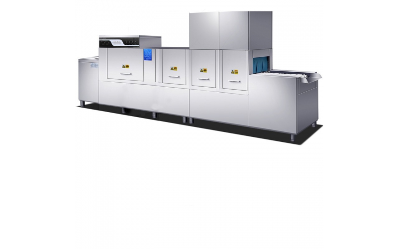 全自動大型商用洗碗機長龍式廚房設備帶消毒酒店學校食堂工廠